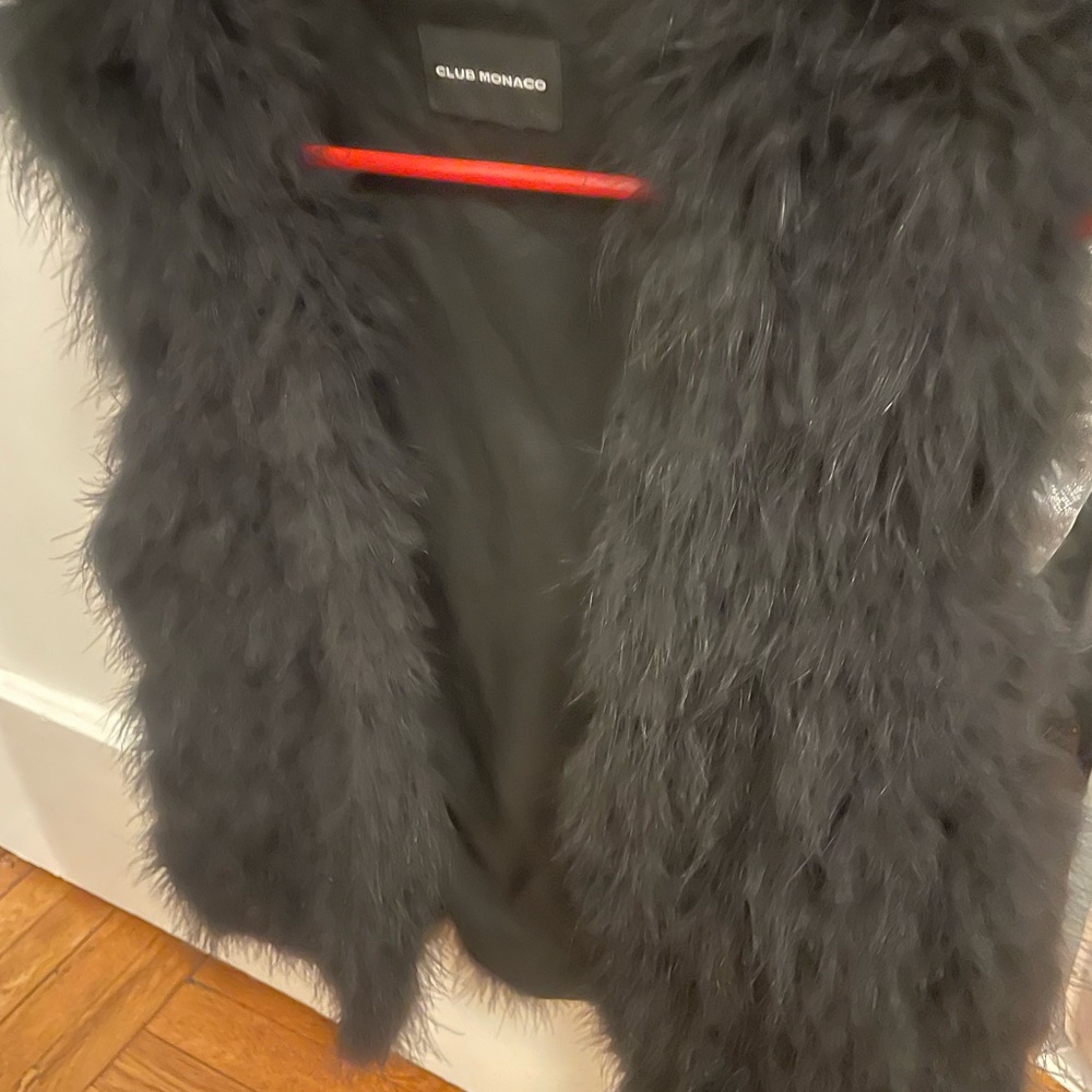Club Monaco Charcoal Faux Fur Vest